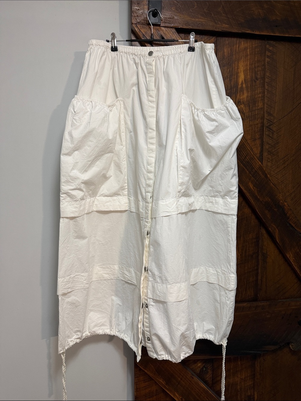 NWT Free People White Button-Front Balloon Skirt